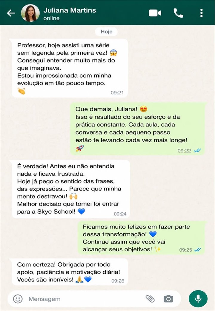 Depoimento de Juliana Martins sobre assistir série sem legenda